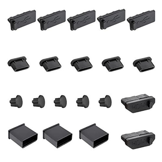 Picture of USB Port Caps, Silicone Anti Dust Cover Laptop Port Protection Stopper for USB Type-C, Headphone Port, HDMI Total 20pcs
