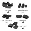Picture of USB Port Caps, Silicone Anti Dust Cover Laptop Port Protection Stopper for USB Type-C, Headphone Port, HDMI Total 20pcs
