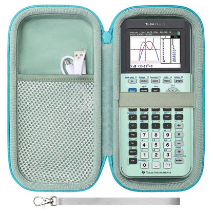 Picture of LTGEM EVA Hard Case Compatible with Texas Instruments TI-84 Plus CE/TI-84 Plus/TI-Nspire CX II CAS/TI-Nspire CX II/TI-83 Plus/TI-89 Titanium/TI-85 / TI-94 Color Graphing Calculator, Peacock Blue