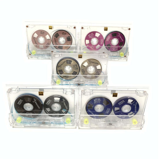Picture of Reel to Reel Blank Audio Cassette Tape for Music Recording - Normal Bias Low Noise - 48 Minutes - Transparent Acrylic [ 5 Pack Blind Box Includes 5 of 54 Styles Tapes ]
