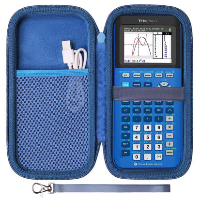 Picture of LTGEM EVA Hard Case Compatible with Texas Instruments TI-84 Plus CE/TI-84 Plus/TI-Nspire CX II CAS/TI-Nspire CX II/TI-83 Plus/TI-89 Titanium/TI-85 / TI-87 Color Graphing Calculator, Navy Blue