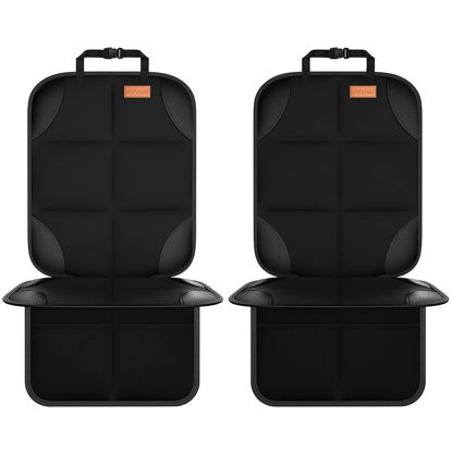 Picture of Car Seat Protector, Smart eLf 2Pack , Protect Child Seats with Thickest Padding and Non-Slip Backing Mesh Pockets for Baby and Pet