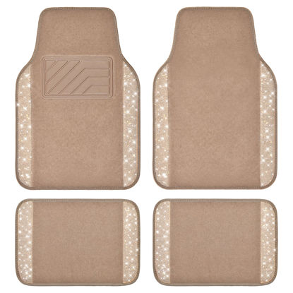 GetUSCart- BDK Universal Fit 4-Piece Metallic Design Car Floor Mat