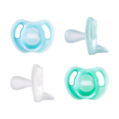 Picture of Tommee Tippee Ultra-Light Silicone Pacifier, Symmetrical One-Piece Design, BPA-Free Silicone Binkies, 0-6m, 4 Count