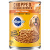 Picture of PEDIGREE CHOPPED GROUND DINNER Adult Canned Soft Wet Dog Food with Chicken, 22 oz. Cans (Pack of 12)