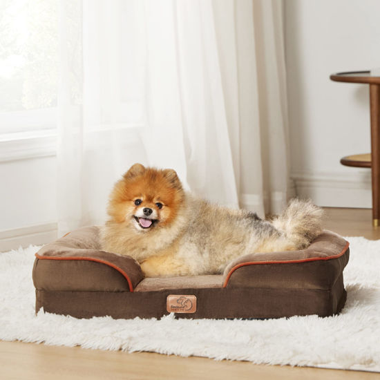 Gallery Detail: Getuscart Bedsure Small Orthopedic Dog Bed Bolster Dog Beds For