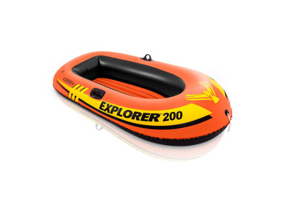 Picture of INTEX 58330EP Explorer 200 Inflatable Boat: 2-Person - Dual Air Chambers - Welded Oar Locks - Grab Rope - 210lb Weight Capacity