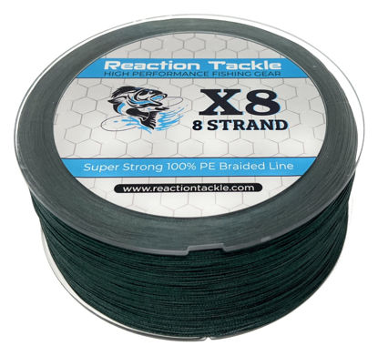 GetUSCart- Reaction Tackle Braided Fishing Line - 8 Strand Moss Green 15LB  150yd