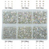 Picture of Bymitel 7200 Pieces 6 Mixed Sizes Glue Fix on  Glass Rhinestones Round Crystal Gems Flatback for DIY Jewelry Making with one Picking Pen (6-Sizes 7200PCS, Crystal AB)