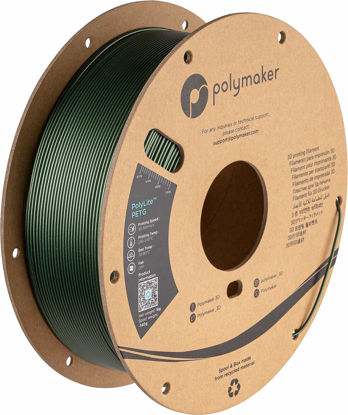 Picture of Polymaker PETG Filament 1.75mm, 1kg Strong PETG 3D Printer Filament Dark Green - PolyLite PETG Green 3D Printing Filament 1.75mm, Dimensional Accuracy +/- 0.03mm, Print with Most 3D Printers