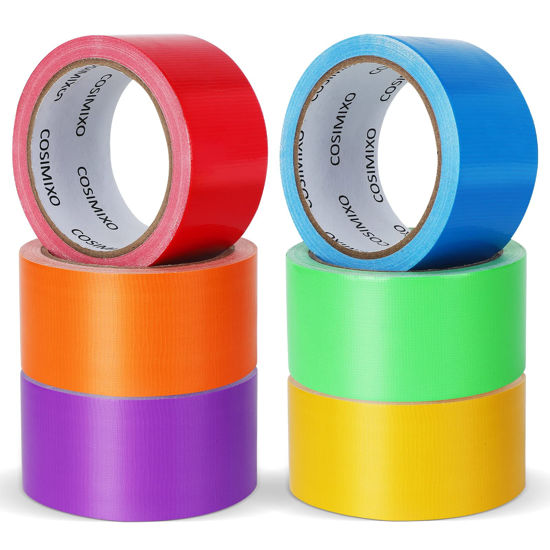 6-Pack Rainbow Colored Duct Tape 15 Yards x 2 Inch Heavy Duty, No