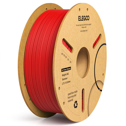 Picture of ELEGOO PLA+ Filament 1.75mm, 3D Printer Filament, Dimensional Accuracy +/- 0.02 mm, Tough & High Strength, Compatible with Most FDM Printers,Red 1KG