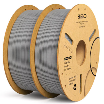 Picture of ELEGOO PLA+ Filament 1.75mm Gray 2KG, PLA Plus Tougher and Stronger 3D Printer Filament Pro Dimensional Accuracy +/- 0.02mm, 2 Pcs 1kg Spool(2.2lbs) Fits for Most FDM 3D Printers