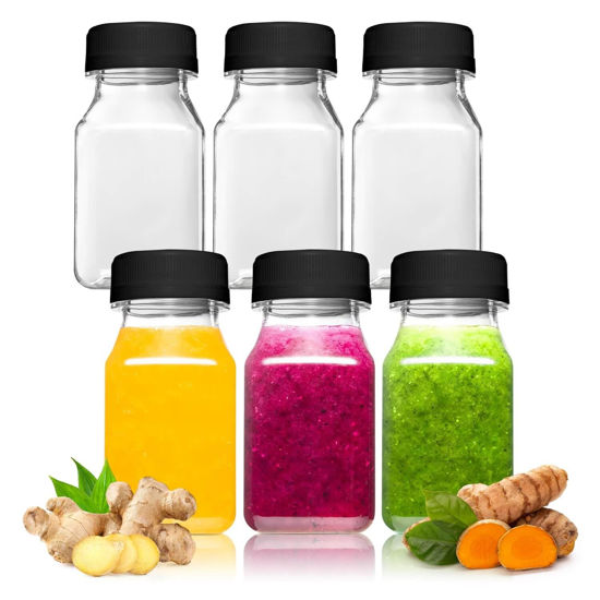 GetUSCart Norcalway 4 Oz Small Plastic Bottles with Black Caps for