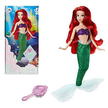 Picture of Disney Store Official Princess Ariel Classic Doll for Kids, The Little Mermaid, 11½ Inches, Includes Brush with Molded Details, Fully Posable Toy in Glittering Outfit - Suitable for Ages 3+ Toy Figure