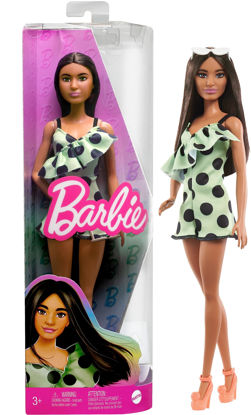 Picture of Barbie Doll, Kids Toys and Gifts, Brunette with Polka Dot Romper, Fashionistas, Clothes and Accessories