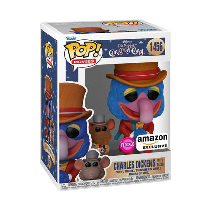 Picture of Funko Pop! & Buddy: Disney Holiday - The Muppet Christmas Carol, Gonzo as Charles Dickens with Rizzo (Flocked), Amazon Exclusive