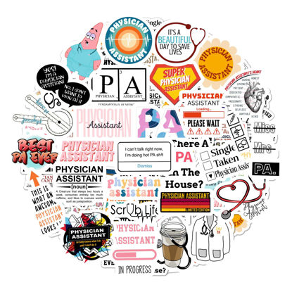 Picture of 100Pcs Physician Assistant Laptop Stickers, Physician Assistant Gifts for Women, PA Week Gifts, PA Gifts for Women, Physician Assistant Student Gifts, PA Student Gifts