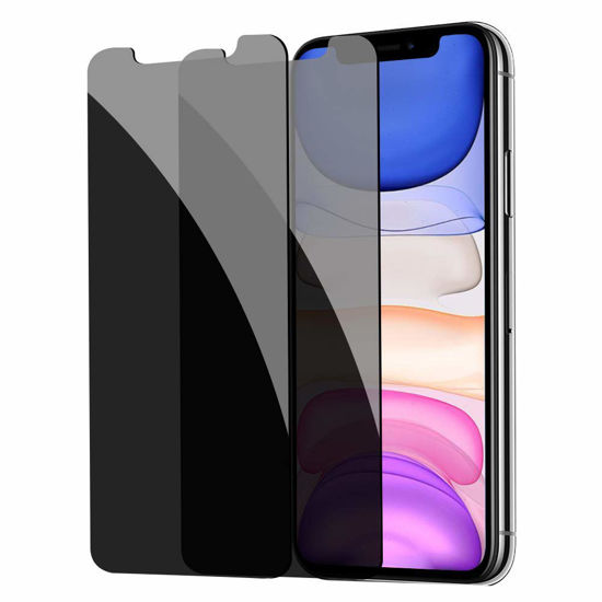 Picture of [2 Pack] Privacy Screen Protector for iPhone 11/XR, YMHML Tempered Glass Anti-Spy Bubble Free Case Friendly Easy Installation Film for iPhone 11/XR 6.1 Inch