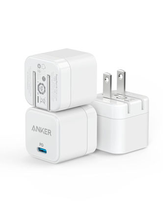 Picture of USB C Anker 3-Pack Fast Charger with Foldable Plug, PowerPort III 20W Cube Charger for iPhone 13/13 Mini/13 Pro/13 Pro Max/12, Galaxy, Pixel 4/3, iPad/iPad Mini, and More