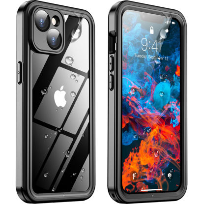Picture of Temdan for iPhone 14 Plus Case Waterproof,Built-in 9H Tempered Glass Screen Protector [IP68 Underwater][14FT Military Dropproof][Dustproof][Real 360] Full Body Shockproof Phone Case-Black/Clear