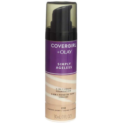 Picture of COVERGIRL+Olay Simply Ageless 3-in-1 Liquid Foundation Classic Ivory, 1 Fl Oz (Pack of 1) (packaging may vary)