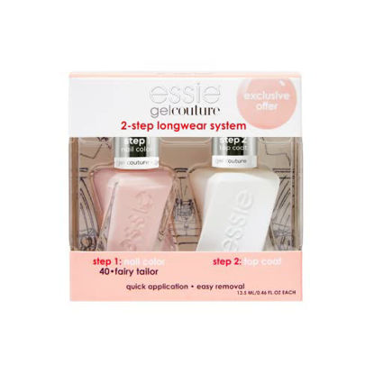 Picture of Essie Gel Couture Longwear Nail Polish Kit, Sheer Nude Pink, Fairy Tailor + Top Coat, 0.46 fl oz each