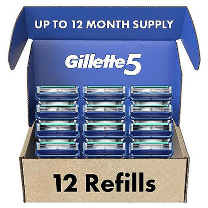 Picture of Gillette5 Mens Razor Blade Refills, 12 Count, Lubrastrip for a More Comfortable Shave