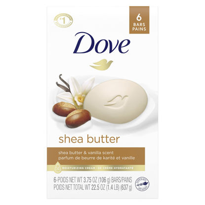 Picture of Dove Beauty Bar Gentle Skin Cleanser Moisturizing for Gentle Soft Skin Care Shea Butter More Moisturizing Than Bar Soap 3.75 oz 6 Bars