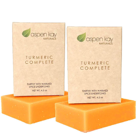 Picture of Turmeric Soap Bar (2 Pack) for Body & Face, Made with Natural and Organic Ingredients. Gentle Soap - For All Skin Types - Made in USA 4.5oz Per Bar