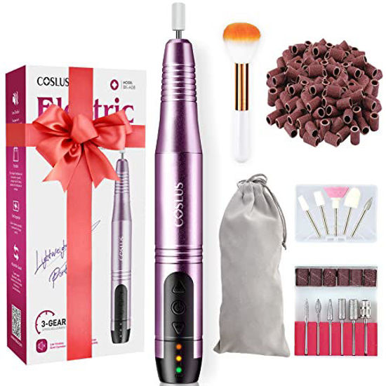 Picture of Cordless Nail Drill Electric File: Professional for Acrylic Gel Dip Powder Nails Portable Nail Drill Machine Kit for Manicure Pedicure Nail Set with Everything Rechargeable Lightweight