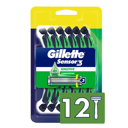 Picture of Sensor3 Sensitive Men's Disposable Razor, 12 Razors