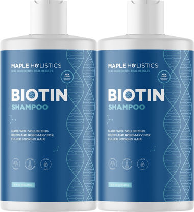 Picture of Volumizing Biotin Shampoo for Thinning Hair - Thin Hair Shampoo with Rosemary Keratin and Essential Oils for Hair Care - Vegan Sulfate Free Shampoo for Damaged Dry Hair Paraben and Cruelty Free 2 Pack