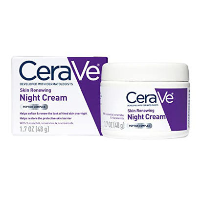 Picture of CeraVe Skin Renewing Night Cream | Niacinamide, Peptide Complex, and Hyaluronic Acid Moisturizer for Face | 1.7 Ounce, Packaging may Vary