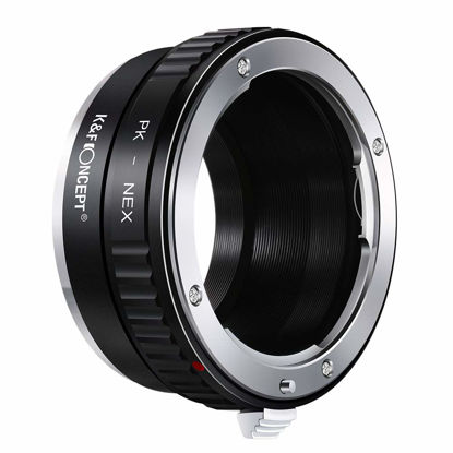Picture of K&F Concept PK K Mount Lens to Sony NEX E-Mount Lens Adapter, Compatible with Sony NEX-3 NEX-3C NEX-3N NEX-5 NEX-5C NEX-5N NEX-5R NEX-5T NEX-6 NEX-7 NEX-F3 NEX-VG10 VG20