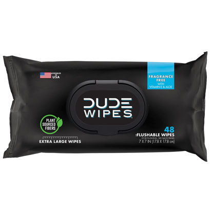 DUDE Wipes Flushable Adult Wipes with DUDE Bombs Toilet Spray - 18