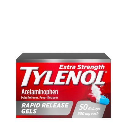 Picture of Tylenol Extra Strength Acetaminophen Rapid Release Gels for Pain & Fever, 50 Count