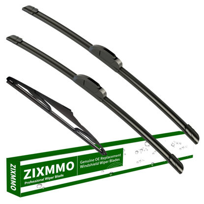 Picture of ZIXMMO 15"+15" windshield wiper blades with 13" Rear Wiper Blades Set Replacement for 2007-2017 Jeep Wrangler 2018-2018 Jeep Wrangler JK -Original Factory Quality，Easy DIY Install (Set of 3)