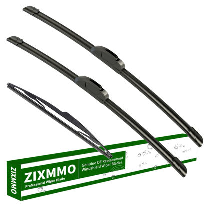 Picture of ZIXMMO 24"+18" Windshield Wiper Wlades with 12" Rear Wiper Blades Set Replacement for Kia Sportage 2011-2016, Hyundai Elantra Hatchback 2009-2010 -Original Factory Quality，Easy DIY Install (Set of 3)