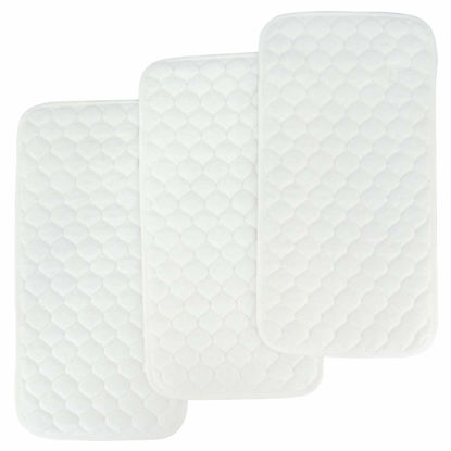 Picture of BlueSnail Bamboo Quilted Thicker Waterproof Changing Pad Liners, 3 Count (Snow White)