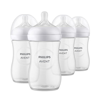 Picture of Philips AVENT Natural Baby Bottle with Natural Response Nipple, Clear, 9oz, 4pk, SCY903/04