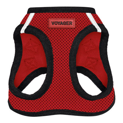 Picture of Voyager Step-In Air Dog Harness - All Weather Mesh Step in Vest Harness for Small and Medium Dogs by Best Pet Supplies - Harness (Red/Black Trim), XX-Small
