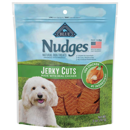 Picture of Blue Buffalo Nudges Jerky Cuts Natural Dog Treats, Chicken, 5oz Bag