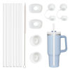 Picture of Straw Spill Stopper Cover Accessories for Stanley Cup 40 oz 30 oz Quencher, Tumbler Accessories of 6 Straw Replacement with Cleaning Brush, 4 Leak Sproof Plug, 2 Silicone Cover Cap for Stanley