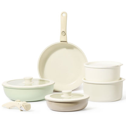 Picture of CAROTE 11pcs Pots and Pans Set, Nonstick Kitchen Cookware Sets with Detachable Handles, Induction Cookware, Pans for Cooking, Cooking Pot