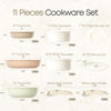 Picture of CAROTE 11pcs Pots and Pans Set, Nonstick Kitchen Cookware Sets with Detachable Handles, Induction Cookware, Pans for Cooking, Cooking Pot