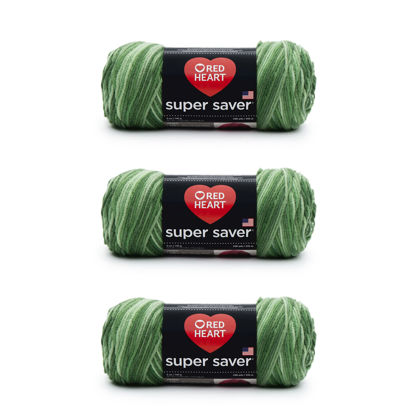 Picture of Red Heart Super Saver Yarn, 3 Pack, Green Tones 3 Count