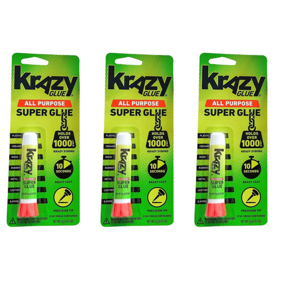 Picture of Krazy Glue Elmer's Original Crazy Super Glue All Purpose Instant Repair, 3 Piece