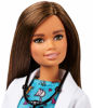 Picture of Barbie Pet Vet Brunette Doll with Career Pet-Print Dress, Medical Coat, Shoes and Kitty Patient for Ages 3 and Up , Multi