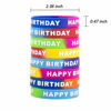 Picture of ARTLYMERS 24pcs Happy Birthday Rubber Bracelets, Colored Silicone Stretch Wristbands for Birthday Party Supplies Favors 8 Styles